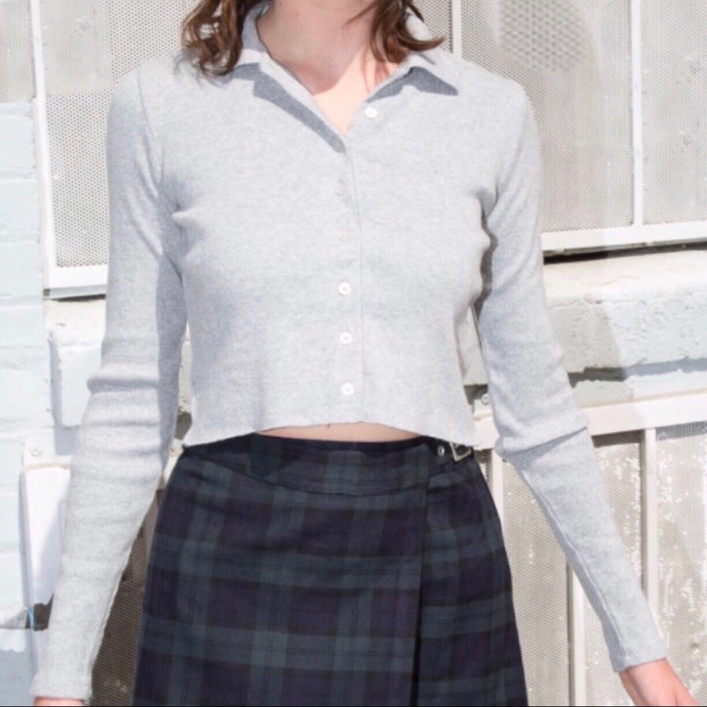Brandy Melville grey collared shirt